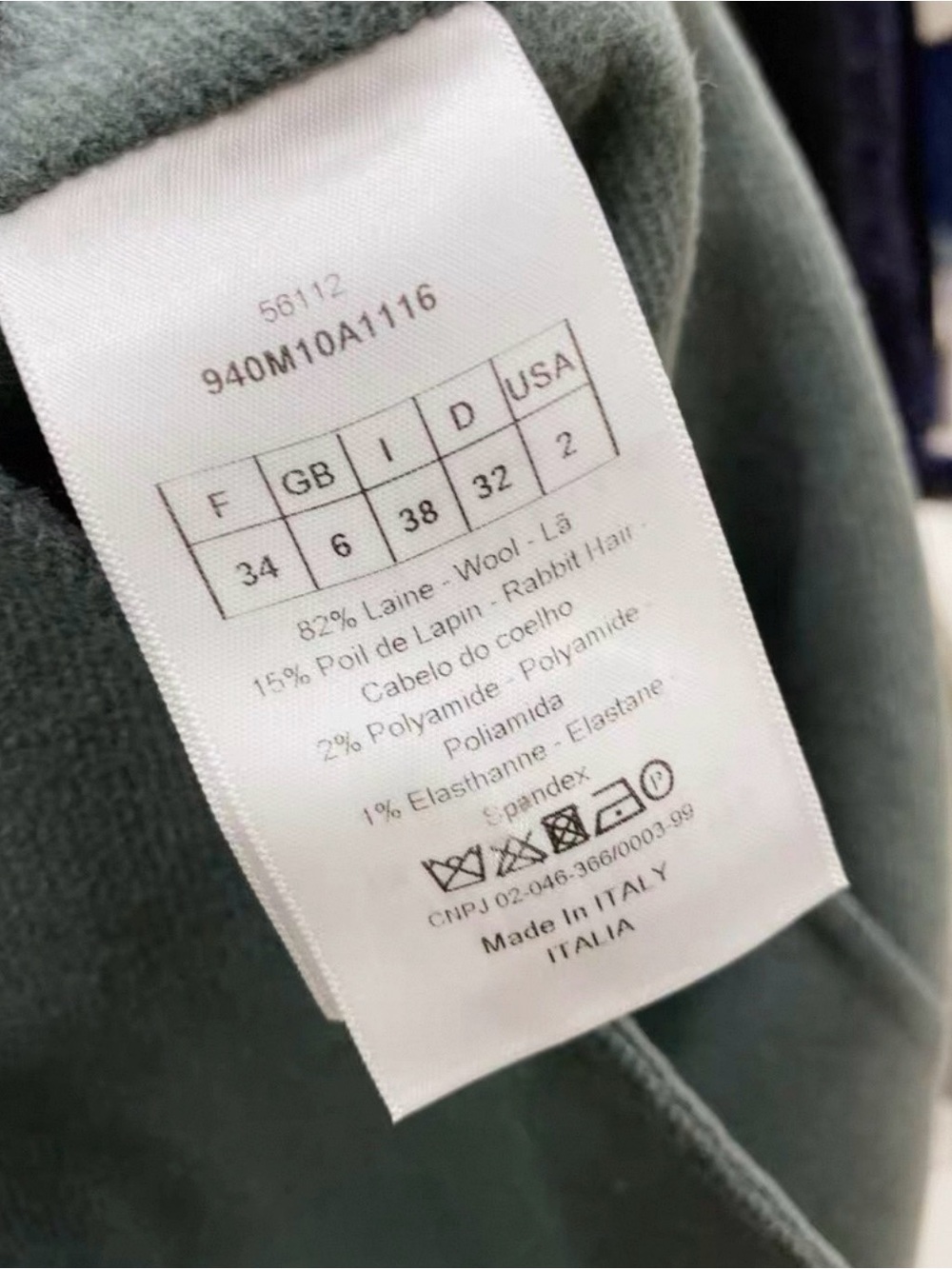 🚩steal Dior Double-Breasted Peacoat in Muted Teal - Picture 5 of 5